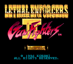 Lethal Enforcers II - Gun Fighters Title Screen